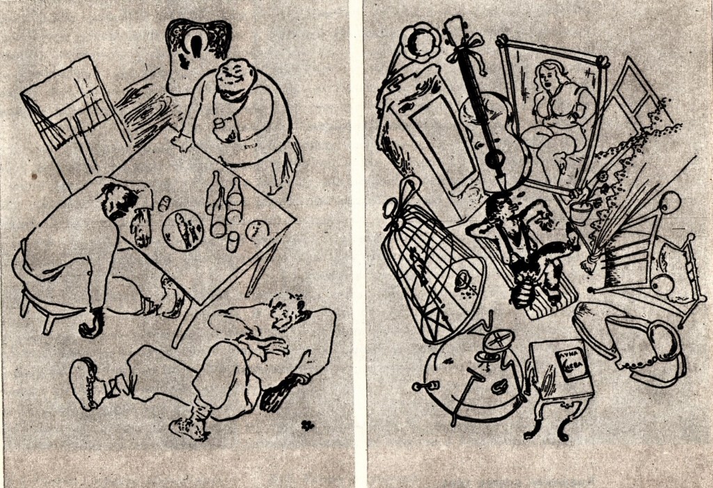 Б. Пророков "Предвыборная "компания", 1929 и М. Мазрухо, В. Пахомов "В плену вещей", 1930