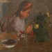 Лев Зевин. Девочка с цветами, 1939